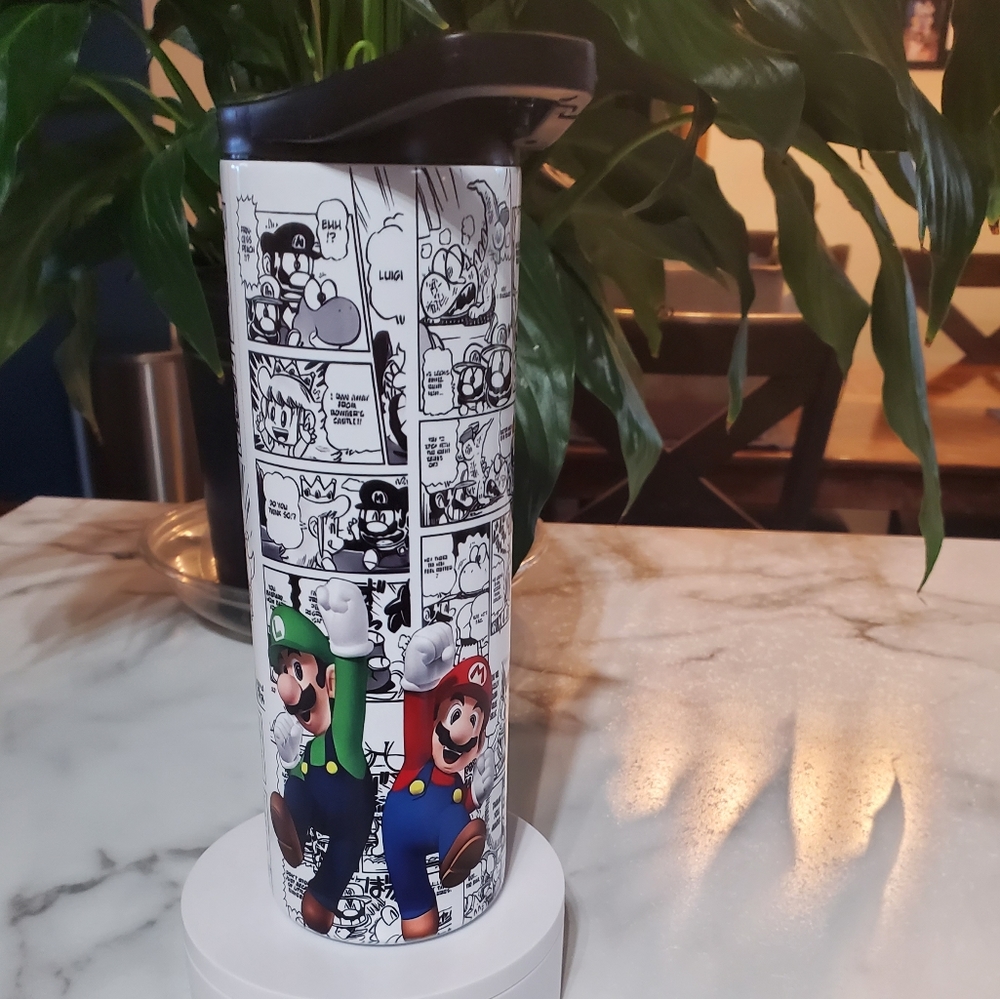 Mario & Luigi Comic Strip 20oz Tumbler  with duo lids 🎉sale